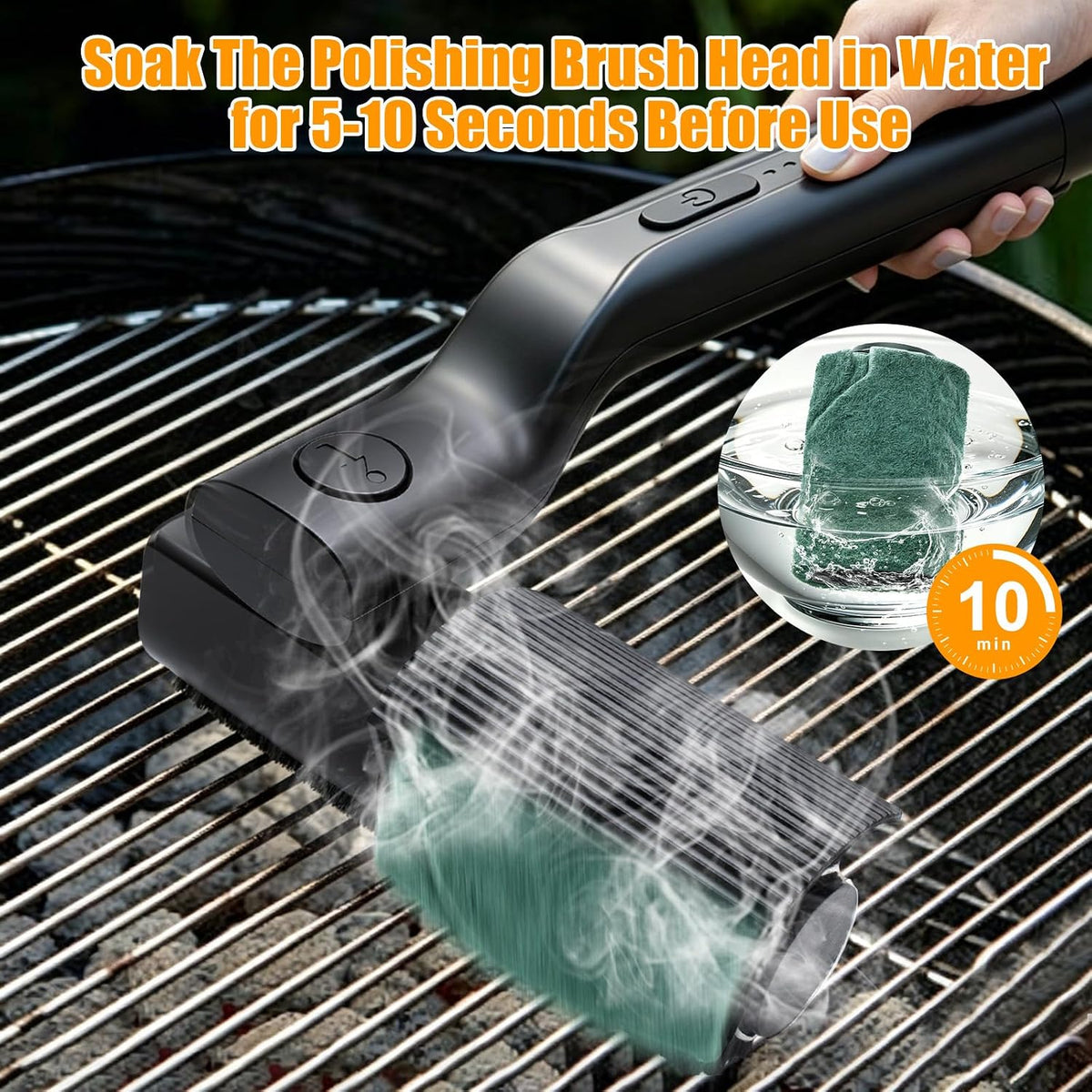 Electric Grill Brush, High Torque Rechargeable BBQ Grill Griddle Cleaner
