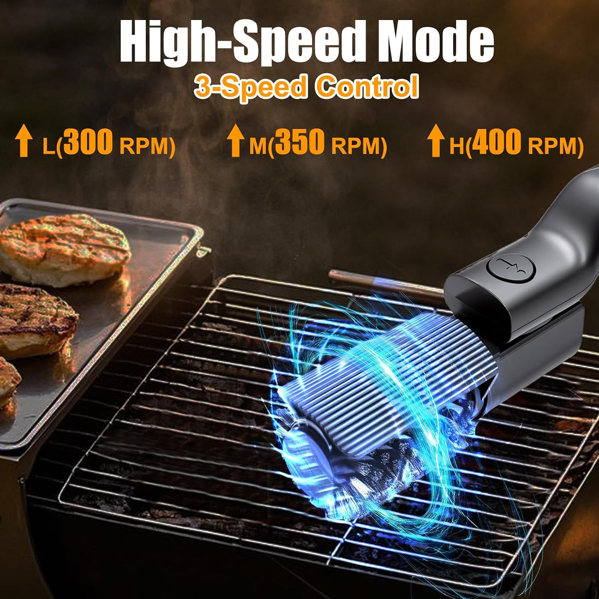 Electric Grill Brush, High Torque Rechargeable BBQ Grill Griddle Cleaner