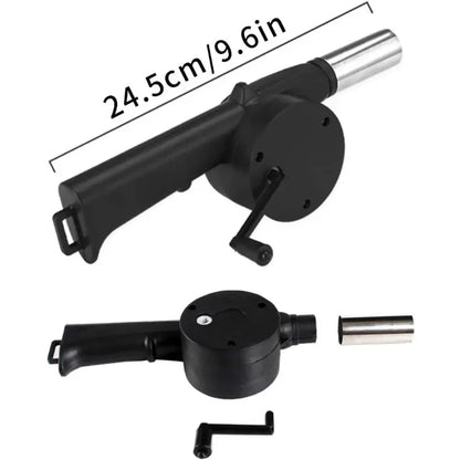 Camping Barbecue Fan Portable Hand-Operated Blower Efficient Fire Making Blower Charcoal Combustion Blower Picnic BBQ Tools