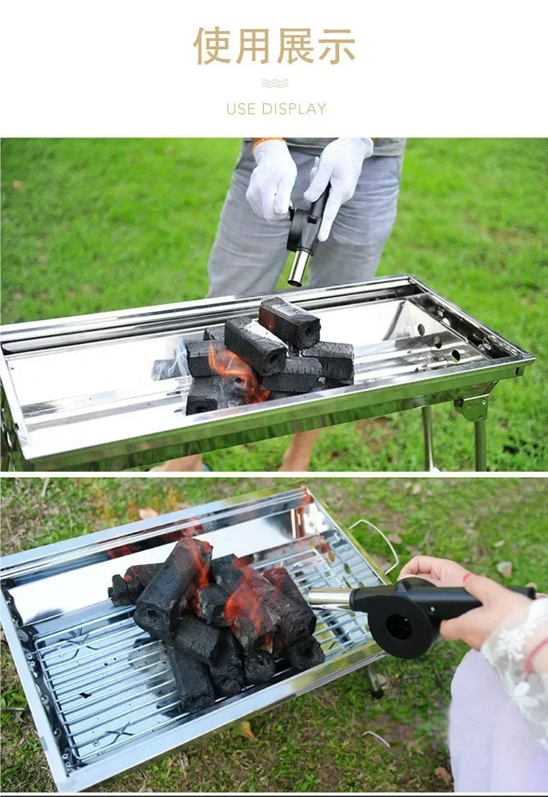 Camping Barbecue Fan Portable Hand-Operated Blower Efficient Fire Making Blower Charcoal Combustion Blower Picnic BBQ Tools